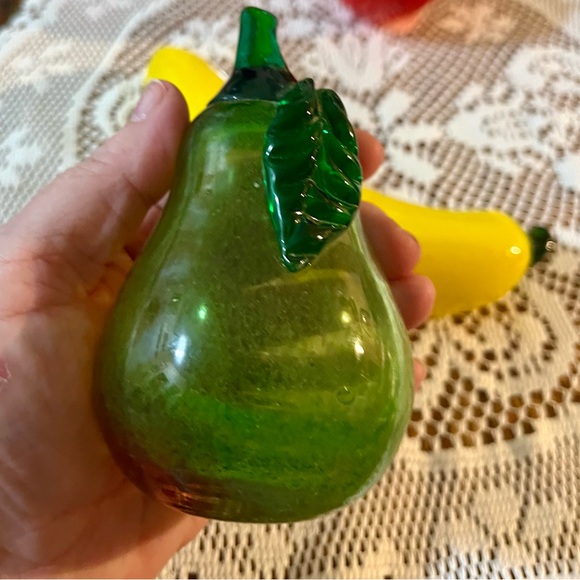 Vintage 70’s Murano Glass Fruit Banana Apple Pear - Art Glass Fruit - Picture 3 of 6